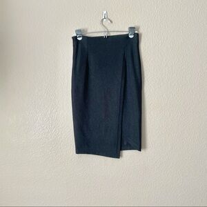 Renuar Black Slim Straight Faux wrap skirt